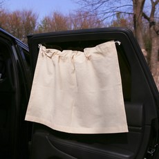 포홈 코튼캔디 햇빛가리개 커튼 + 큐방 2p + 끈 세트, 베이지, 2세트