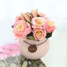 도시정원 엔틱 장미 조화 소품, 핑크, 1개