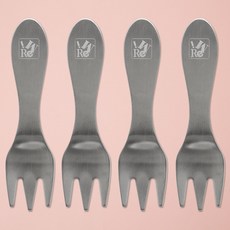 쿡코 스텐304 디저트 커트러리 포크, 실버, 4개