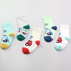 Kids FUTURE 兒童警笛車造型襪5雙組