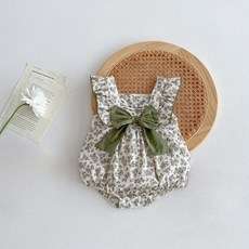 STARDOOR 嬰幼兒花朵蝴蝶結無袖包屁衣