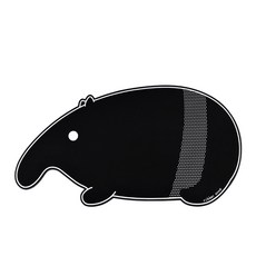 rubber anne 頂吸 軟式珪藻土吸水地墊 黑白動物園, 馬來貘 黑色, 1個