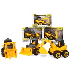 Wooto 重型工具玩叉吊+推土機+叉車套組, 混色