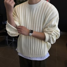 Meosidda 男款厚磅羅紋圓領針織衫