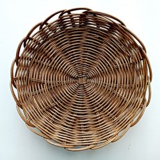 藤編工坊藤編圓形多功能藤編籃篩籃 J046H, 棕色, 1個