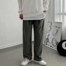 머시따 남성용 심플 포텐 투턱 와이드 팬츠