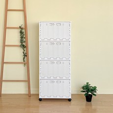 버츄나인 이동식 컨테이너 수납장 4단, 아이보리