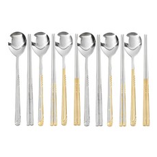 해모 골프수저세트 실버 + 골드 + 티타늄, 2세트, 숟가락 + 젓가락