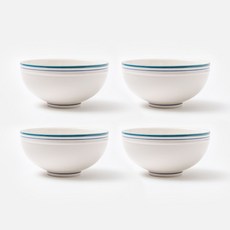 쓰임 국산 레트로 라인 대접, 딥블루, 4개