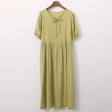 Hunine 孕婦蝴蝶結短袖長款連身裙