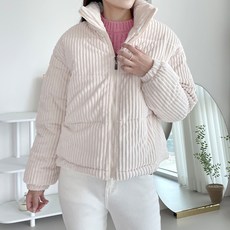 잘빠진 여성용 코듀로이 숏 패딩 자켓