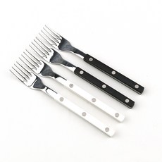 Bogen Marsong 銀色餐具點心叉, 黑色, 白色, 4個