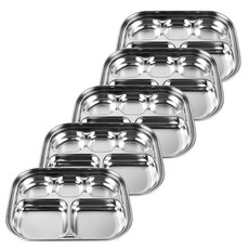 베이직 스텐 5구 다이어트식판 5p