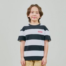 兒童款網眼平紋針織條紋短袖T恤 OD252ISS15