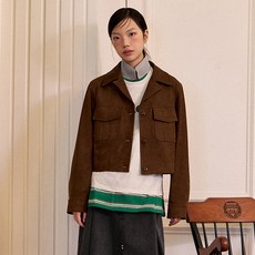 랩 여성용 투포켓 변형 카라 가죽 자켓 AQ3LZ860