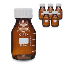 미르코리아 국산 갈색 눈금 유리병, 6개, 250ml