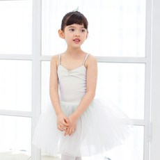 女童按扣式細肩帶紗裙香草色芭蕾舞衣