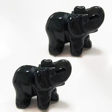 The Flow 幸運招財象裝飾品 2入, 黑色