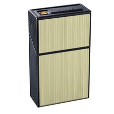 USB充電防風防潮點火收納盒, 1個, 金色