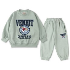 VENHIT 青少年款Champs棉質雙面布大學T運動長褲組