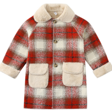 Angel Eye 女童暈染格紋大衣