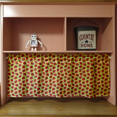 迪贊索 短簾及多用途遮蔽窗簾 2件組, 草莓泡芙