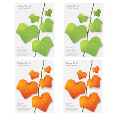 어프리 스티키리프 담쟁이 베이직 점착메모지 2종 세트 L, 그린, 레드, 2세트