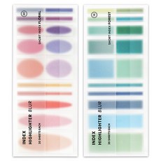 ICONIC 索引短版螢光筆 Blur 旗幟便條紙 兩款套組, 1套