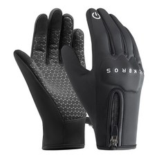 ROCKBROS 洛克兄弟 減震墊手機觸控騎行手套 雙手穿戴, 黑色