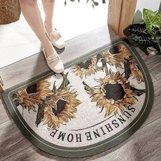 Querdi 半圓形花朵玄關地墊 50 x 80cm, 大向日葵, 1個