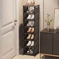 Market Plan 現代簡約多用途直立式鞋櫃收納架, 1個, 黑色