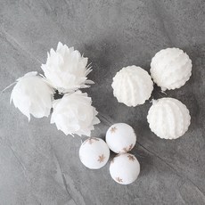 MORIANN 聖誕節聖誕球 3款 x 3入組, 白色, 1套