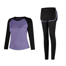 Naya Style 女性瑜珈服長袖上衣 + 短褲內搭褲套裝 0302