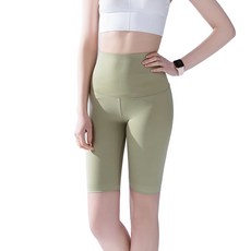 女款素色高腰5分內搭褲