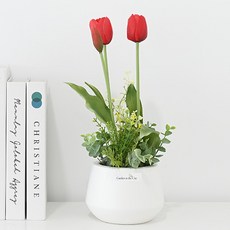 도시정원 튤립 조화 소품, 레드, 1개