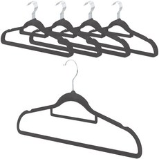 Saenghwalgongsik 天鵝絨防滑衣架, 深灰色, 20個