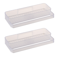 또사자 접착식 다용도 선반 겸 수건걸이, 투명, 2개