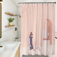 데이소이 북유럽 스타일 샤워 커튼, 산책, 1개