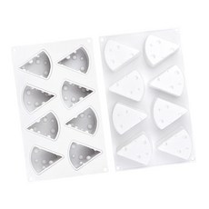 起司形狀餅乾迷你烘焙矽膠模具 RD_123, 白色的, 2個