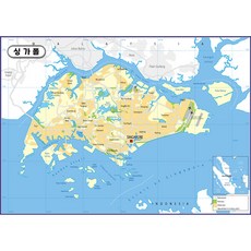 Map.Come 新加坡行政地圖塗層 150 x 110 厘米, 1個