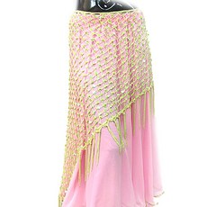 網紗髮帶臀部圍巾 BDSP-1701, 淺豆綠