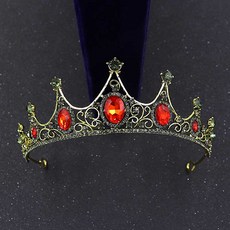 LUNA GLAM 自助婚禮水滴復古皇冠 H166, 1個, 復古紅