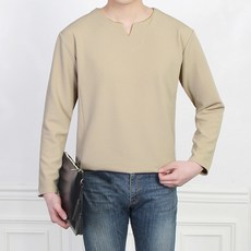 마인플로우 남성용 CM 심플 V넥 긴팔 티셔츠