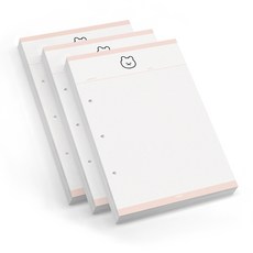 CHEEEZE 奶酪商店優質3球肖像熊熊紙筆記B5, Peach, 3組