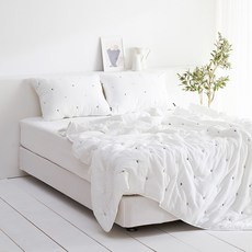 La Pomme 水洗縐褶薄被, 仙人掌白色