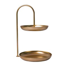 小麥購物 雙層首飾收納盤 L2177, 金色