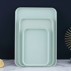 DARUMI 馬卡龍塑膠多用途托盤 3件組, 05 淺綠色