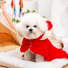 Lanboer 寵物立體耳朵荷葉邊連帽披肩, 1個, 紅色