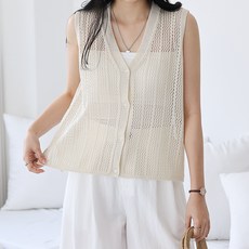 로드썸머 오픈 니트 임산부 조끼