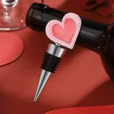 미소로운 화이트데이 하트 와인마개, 실버, 1개